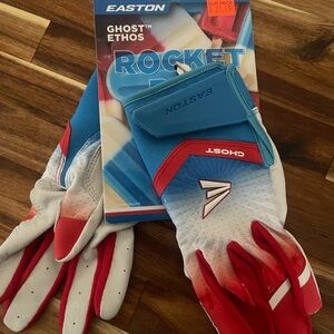 Easton Ghost Batting Gloves - Red, White, Blue